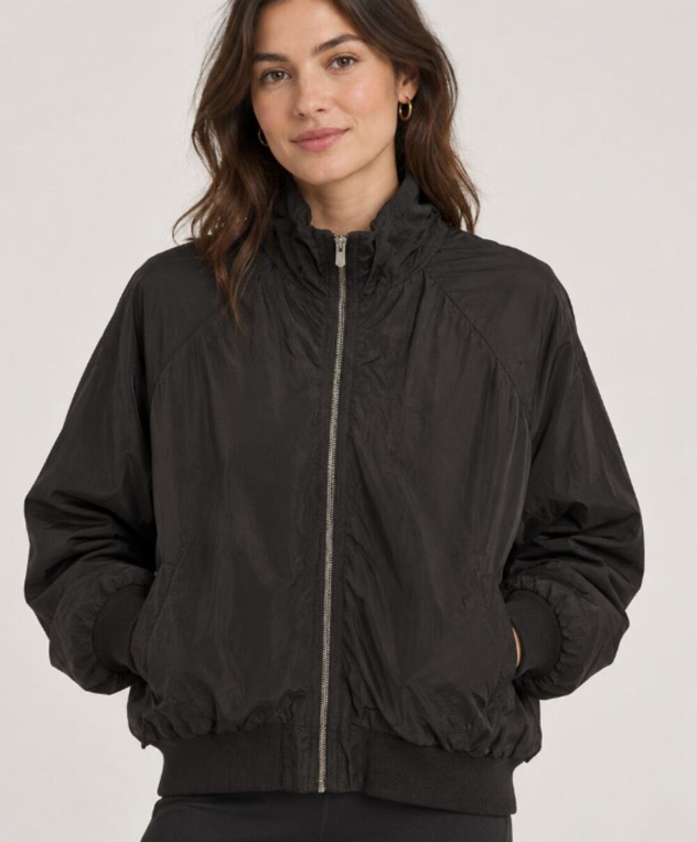 Athleta Jetset Bomber Jacket Dark Gray Large